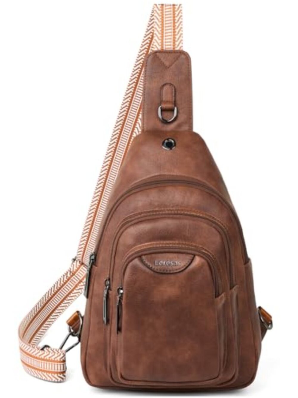 Vegan PU Leather Crossbody Sling Bag Anti Theft Travel Fanny Pack Hands Free